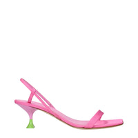 3Juin Pink Fabric Stiletto Heels Sandals