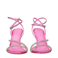 3Juin Pink Satin Stiletto Heels Sandals