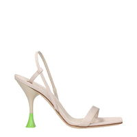 3Juin Beige Fabric Stiletto Heels Sandals