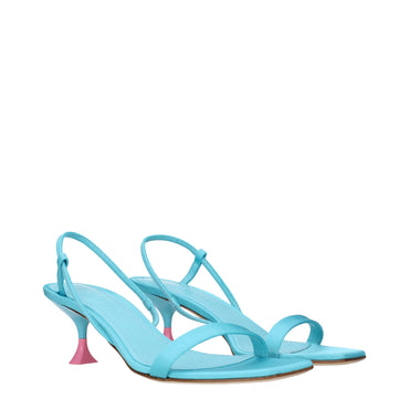3Juin Blue Fabric Stiletto Heels Sandals