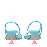 3Juin Blue Fabric Stiletto Heels Sandals