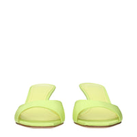 3Juin Green Fabric Stiletto Heels Sandals