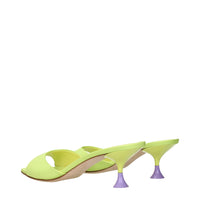 3Juin Green Fabric Stiletto Heels Sandals