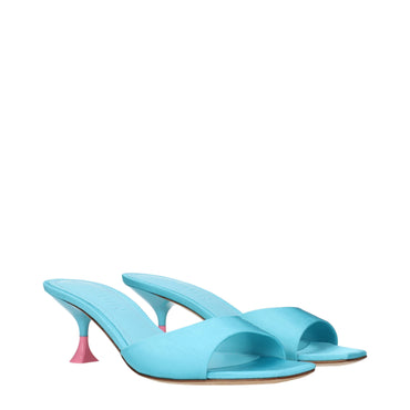 3Juin Blue Fabric Stiletto Heels Sandals