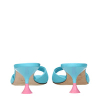 3Juin Blue Fabric Stiletto Heels Sandals
