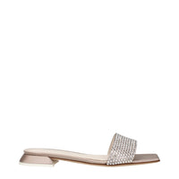 3Juin Beige Satin Slippers Sandals
