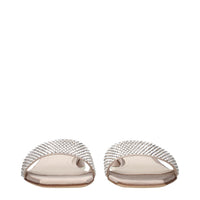 3Juin Beige Satin Slippers Sandals