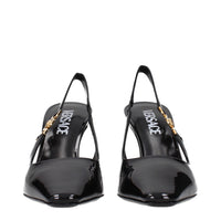 Versace Black Leather High Heel Pumps
