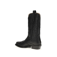 Ganni MID SHAFT EMBROIDERED WESTERN BOOT