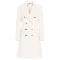 Made in Italy White Wool Jackets & Coat