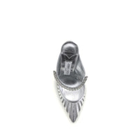 Jimmy Choo BING 100 GDJ - Silver high-heeled shoe with decorative elements on a white background