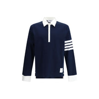 Thom Browne Cotton Polo shirt with white collar and cuffs