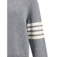 Thom Browne Elegant Sweater with half-zip detail on the neck