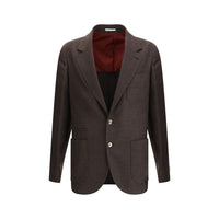 Brunello Cucinelli Prince of Wales Wool Blazer