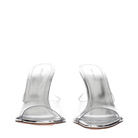 Amina Muaddi Transparent Pvc Stiletto Heels Sandals