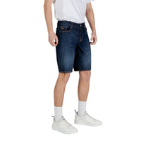 Armani Exchange Blue Cotton Bermuda
