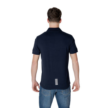 EA7 Emporio Armani Blue Cotton Polo Shirt