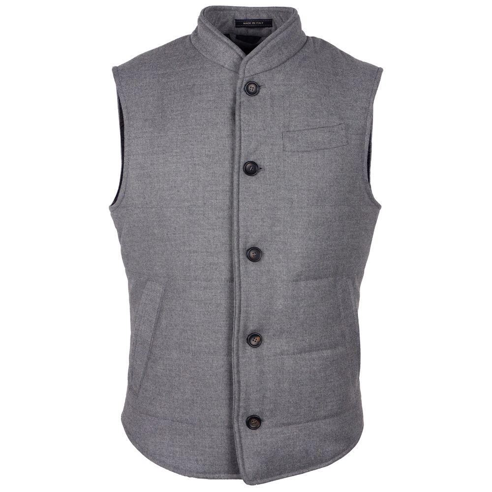 Made in Italy Gray Wool Sleveless Jacket