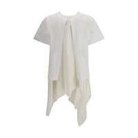 Sacai Jersey T-shirt with Polyester detail