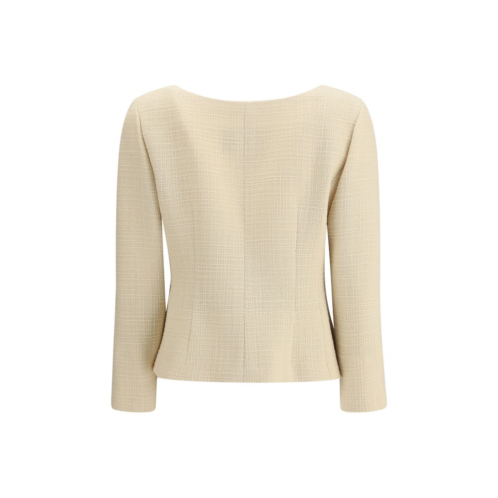 Valentino Short Jacket in Plain Wool Tweed