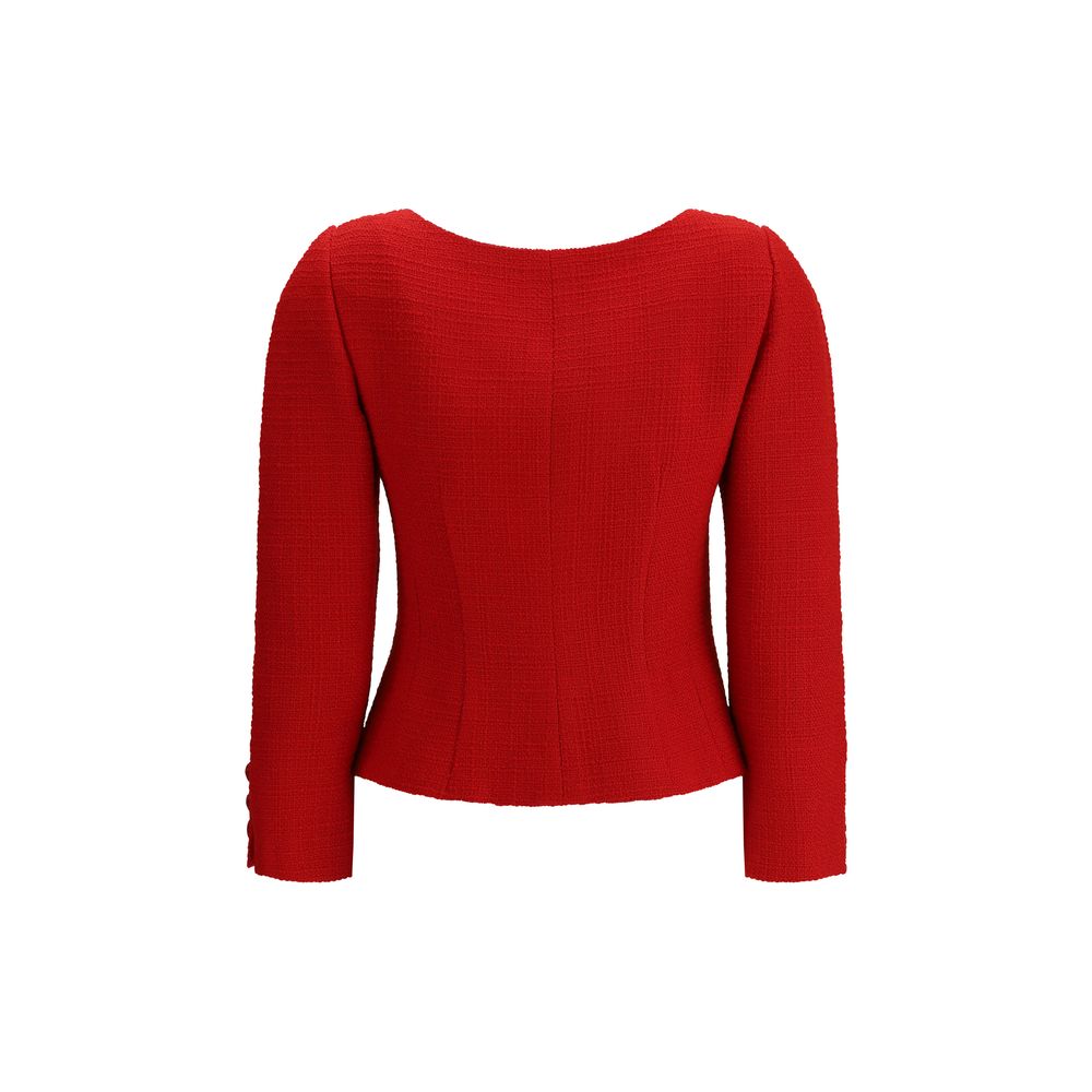 Valentino Short Jacket in Plain Wool Tweed