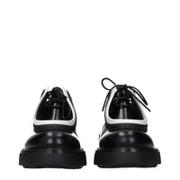 Prada Black Leather Oxfords And Derbies