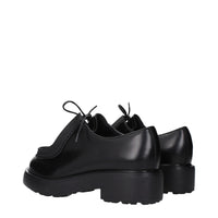 Prada Black Leather Oxfords And Derbies
