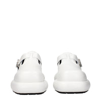 Jil Sander White Leather Slip-On Loafers