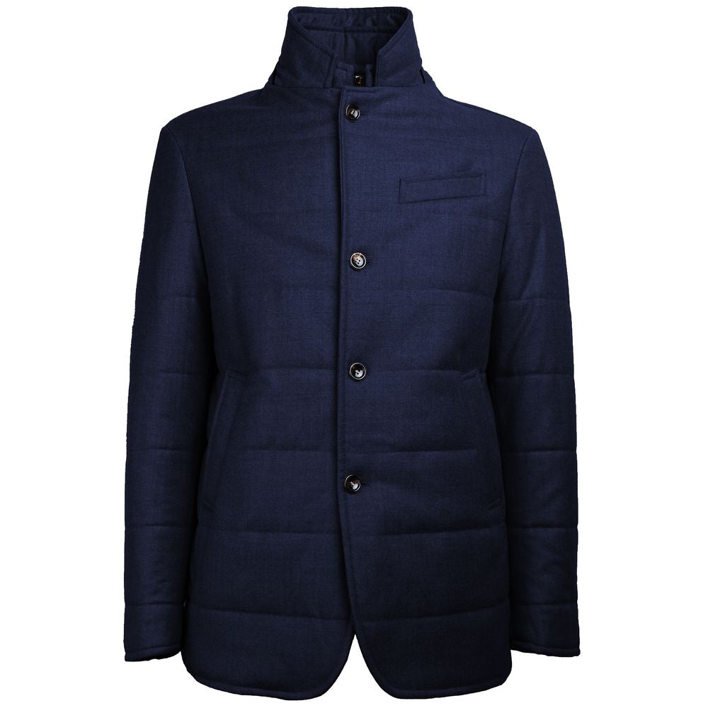 Made in Italy Blue Wool Jackets & Coat