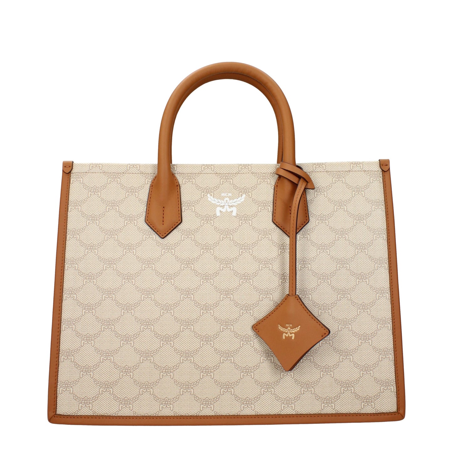 MCM Beige Fabric Handbags