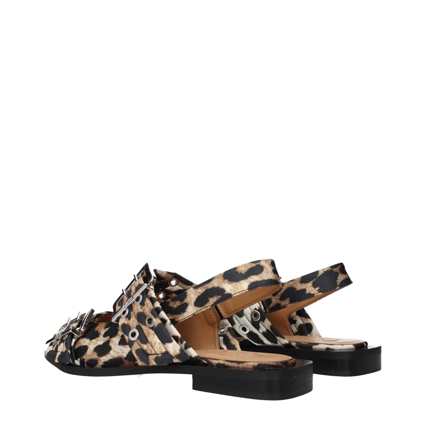 Ganni Brown Fabric Flat Sandals