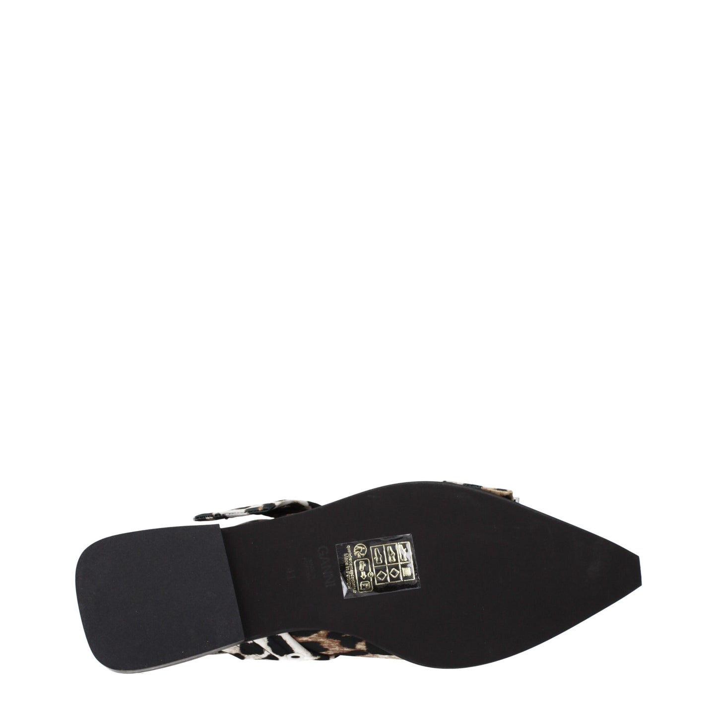 Ganni Brown Fabric Flat Sandals