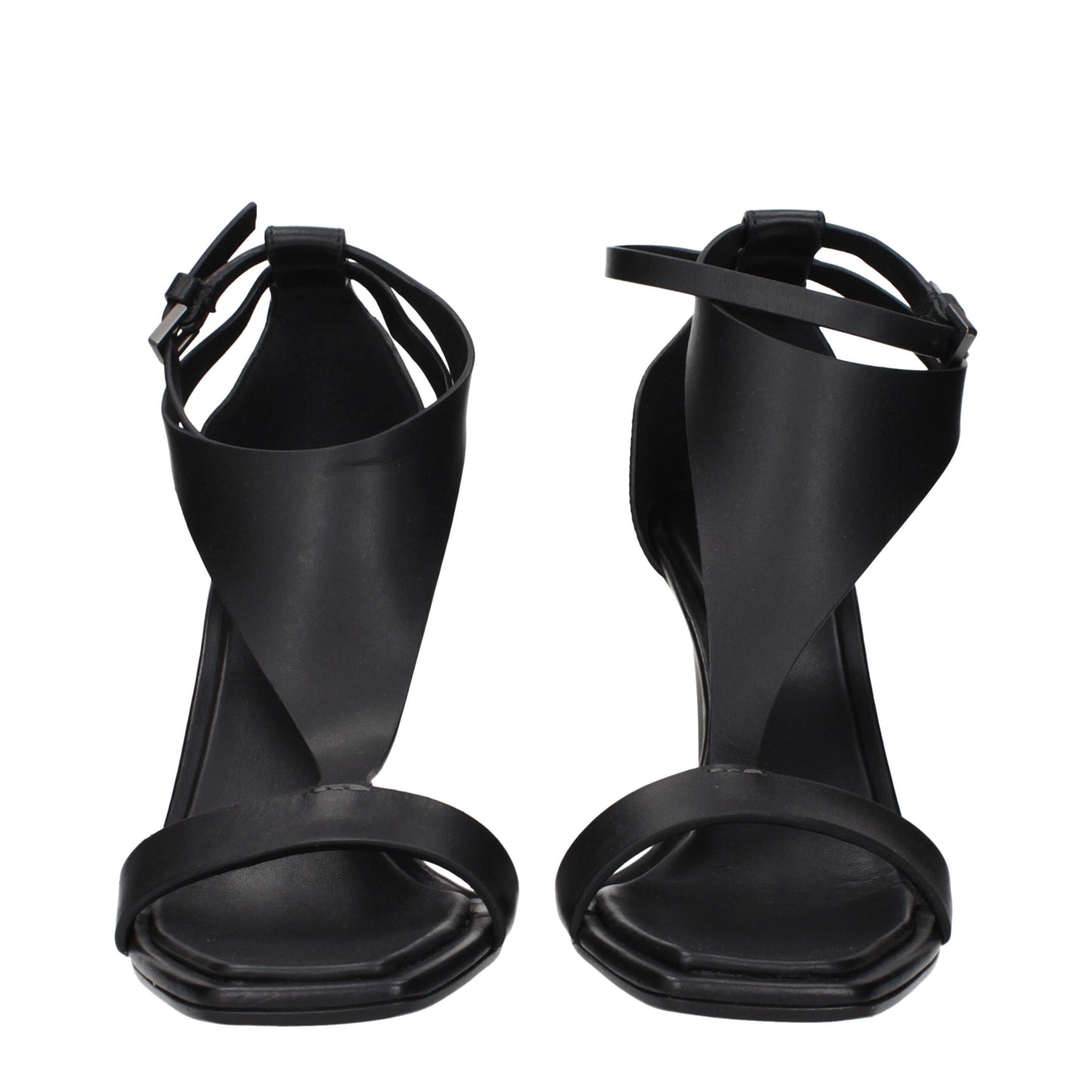 Max Mara Black Leather Stiletto Heels Sandals