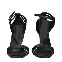 Max Mara Black Leather Stiletto Heels Sandals