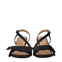 Ganni Black Fabric Stiletto Heels Sandals