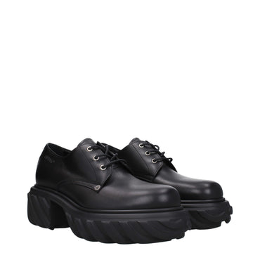 Off-White Black Leather Oxfords And Derbies