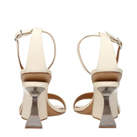 Off-White Beige Leather Platforms