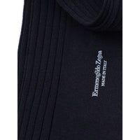 ZEGNA Navy Blue Wool Sock
