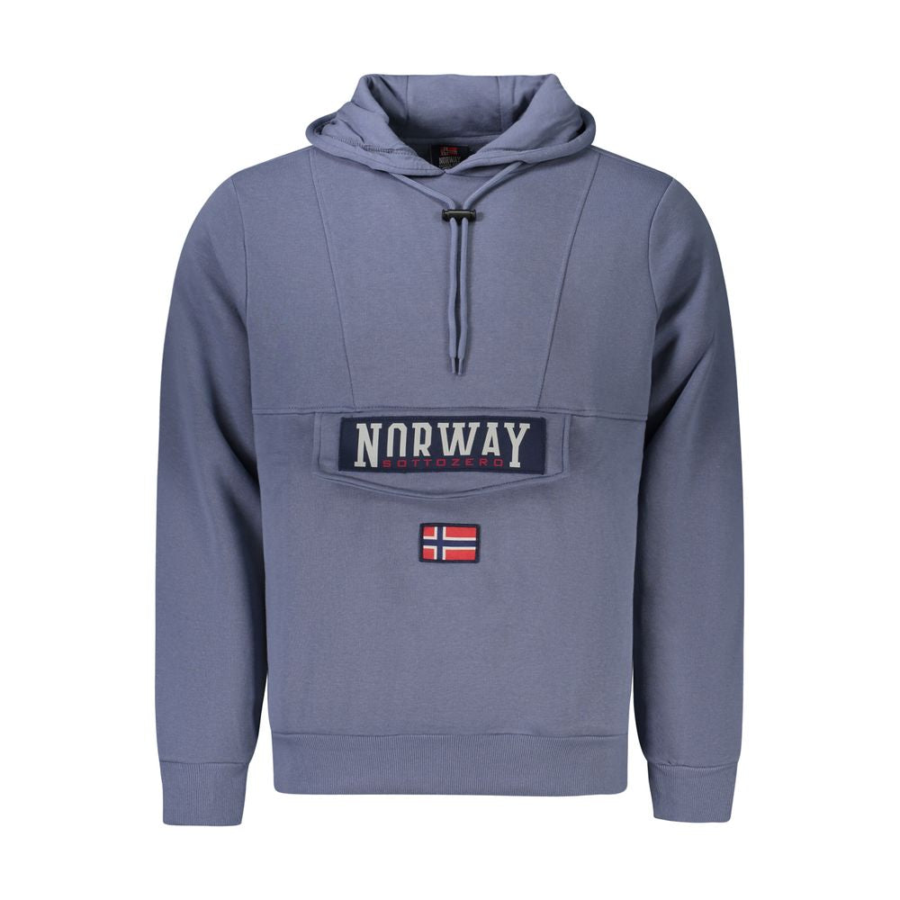 Norway 1963 Blue Cotton Men's Hooded Sweater