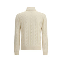 Aragona Cashmere White Cashmere Turtleneck