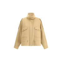 PINKO Double Wool-blend fabric Caban with high collar