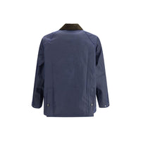 Barbour Waxed Jacket with a corded velvet collar