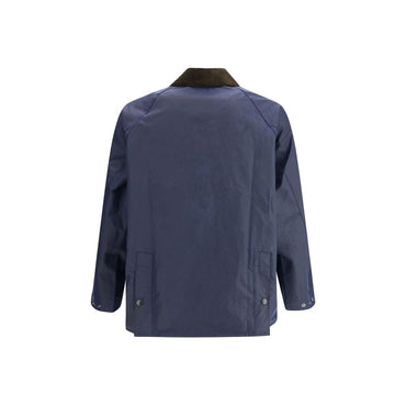 Barbour Waxed Jacket with a corded velvet collar