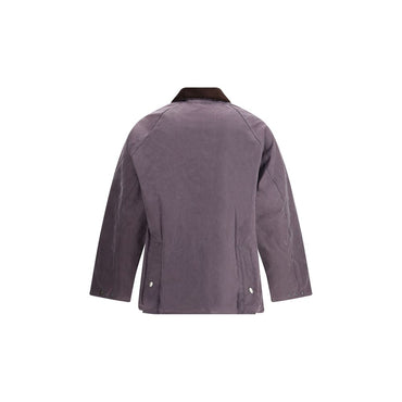 Barbour Waxed Jacket with a corded velvet collar