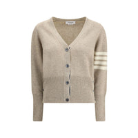 Thom Browne Jersey Stitch Shetland Wool 4-Bar Cardigan