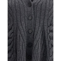 Alexander McQueen Peplum Cable Cardigan