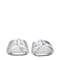 Jimmy Choo Gray Leather Flat Sandals