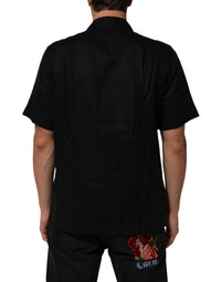 Carhartt Wip Black Linen Collared Short Sleeve Polo Shirt