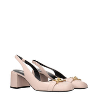 Versace Pink Leather Mid Heel Pumps