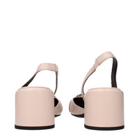 Versace Pink Leather Mid Heel Pumps